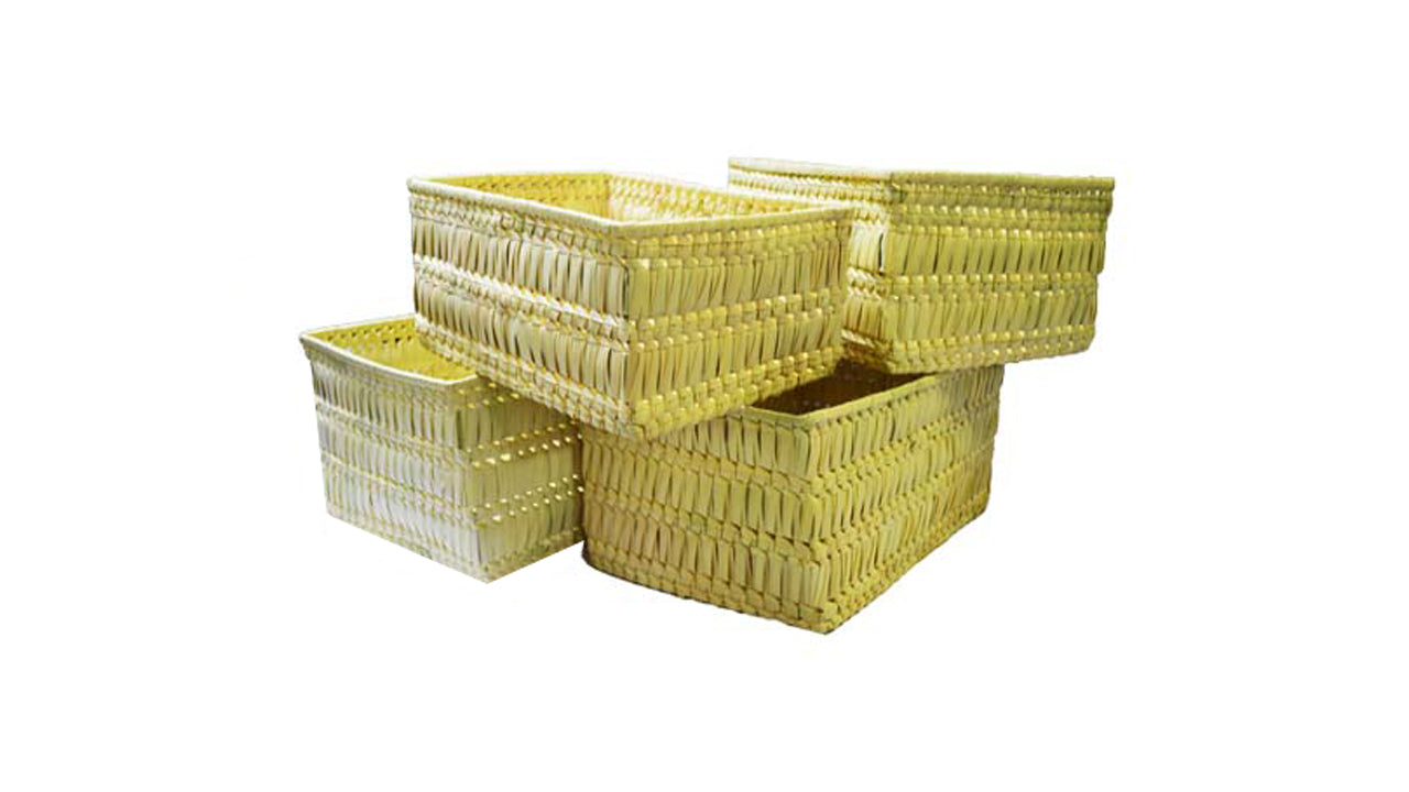 Lakpura Palmyrah Basket Square Shape (Four Pieces) Design B