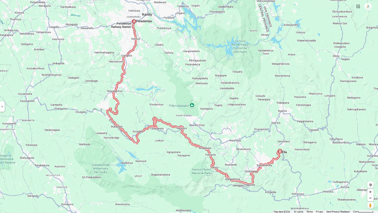 Peradeniya til Ella togtur på (tog nr: 1001 „Denuwara Menike“)