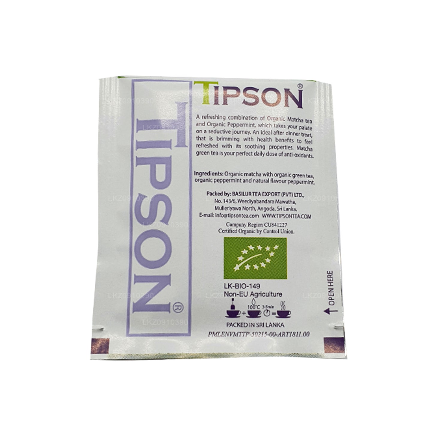 Tipson Tea Organisk Matcha og Mint (37,5 g)