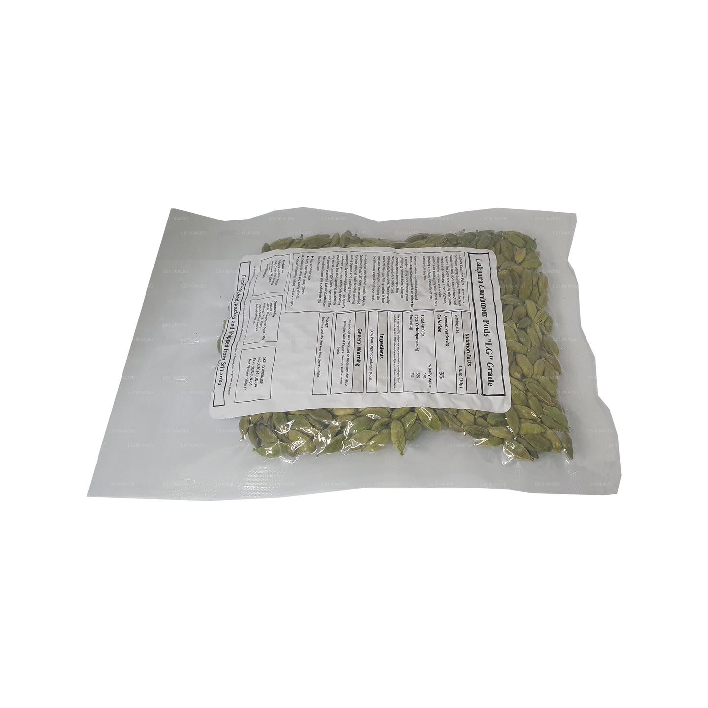 Lakpura kardemomme Pods „LG“ Grade (100g) Box