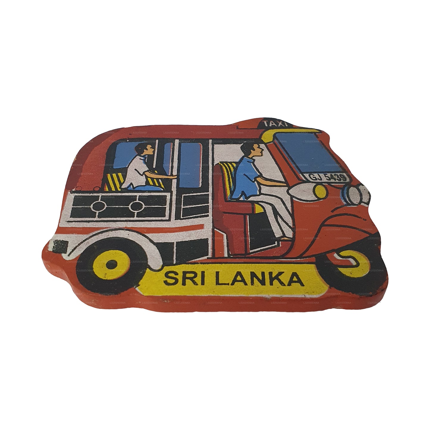 Sri Lankas Red Tuk Tuk køleskabsmagnet