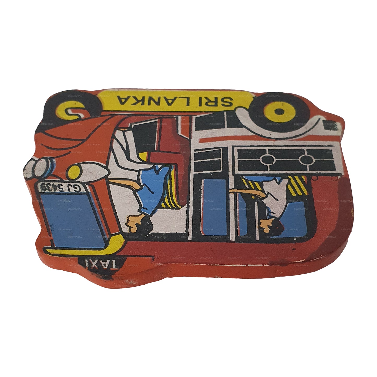 Sri Lankas Red Tuk Tuk køleskabsmagnet