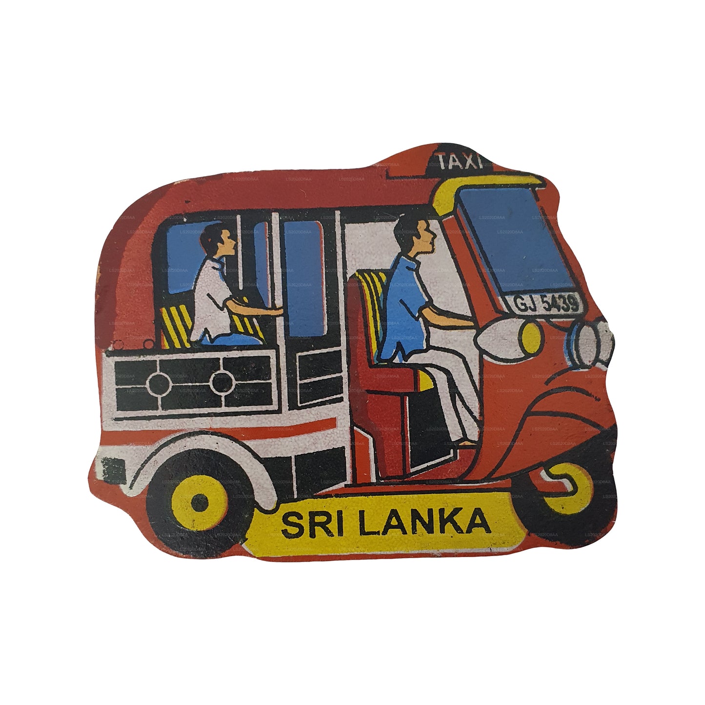 Sri Lankas Red Tuk Tuk køleskabsmagnet