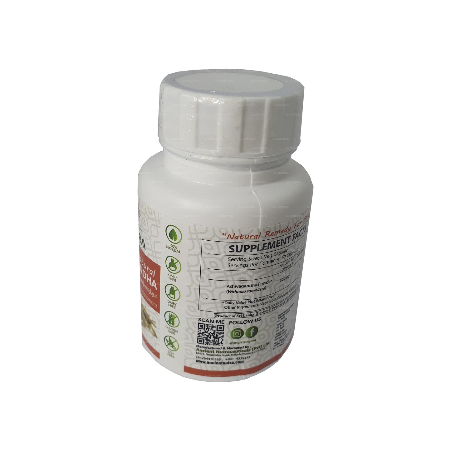 Gamle Nutraceuticals Naturlige Ashwagandha (60 Caps)