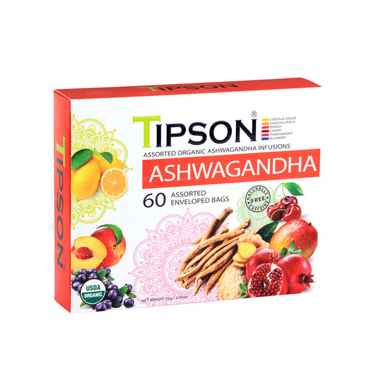 Tipson Te Økologisk Ashwagandha Assorteret (72g)