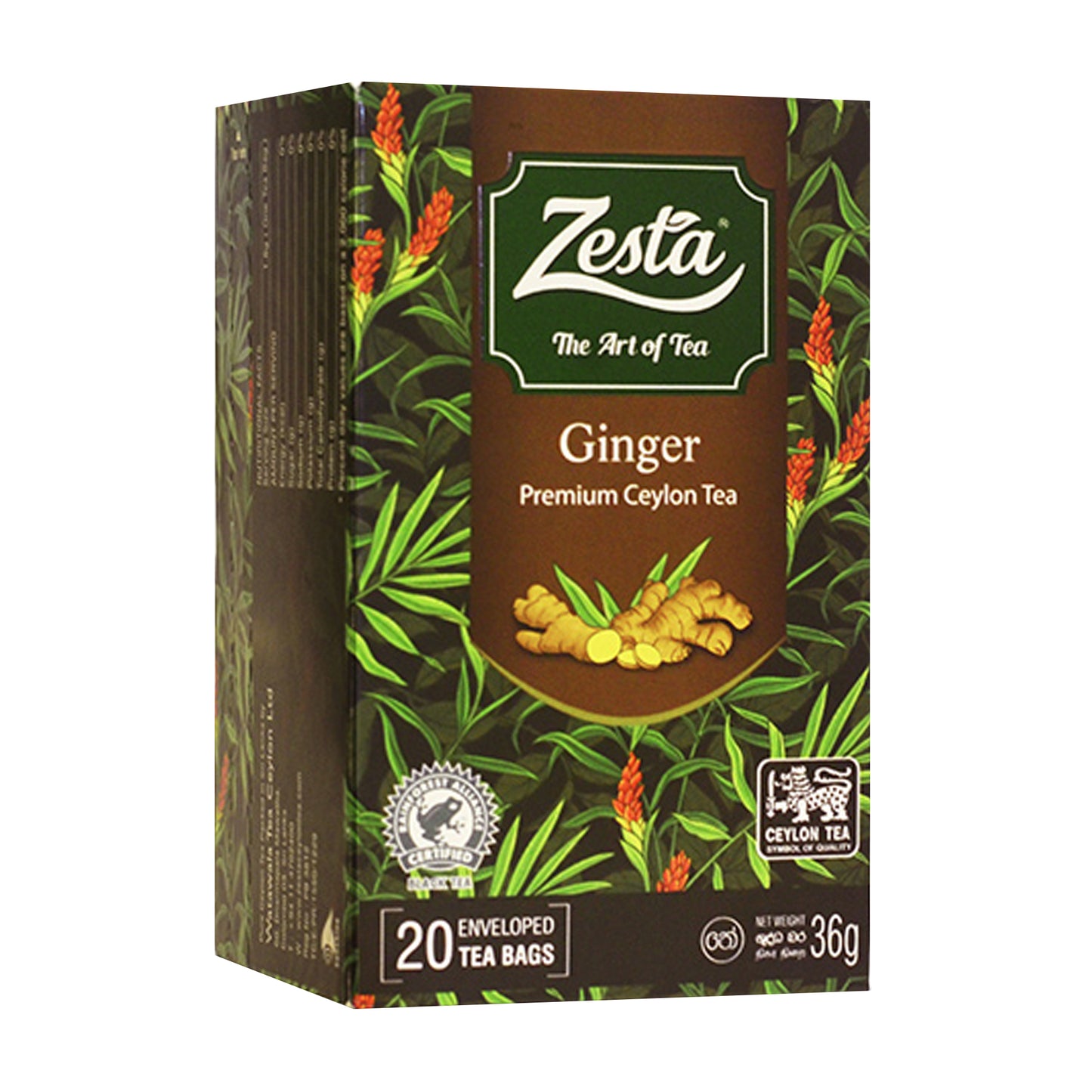 Zesta Ginger Premium Ceylon Te (36g) 20 Teposer