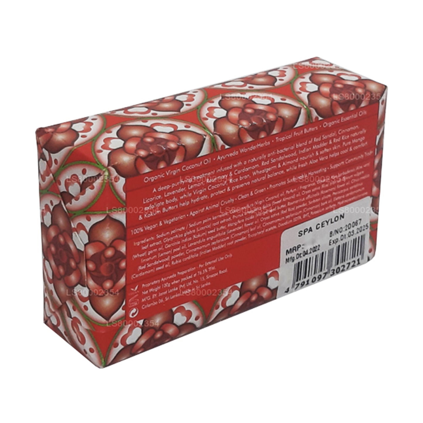 Spa Ceylon rød sandal og kanel Anti-bakteriel eksfolierende wellness-sæbe (100 g)