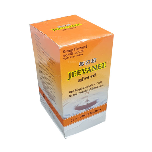 Jeevanee Orange aromatiseret oral rehydrering salte (25 breve)