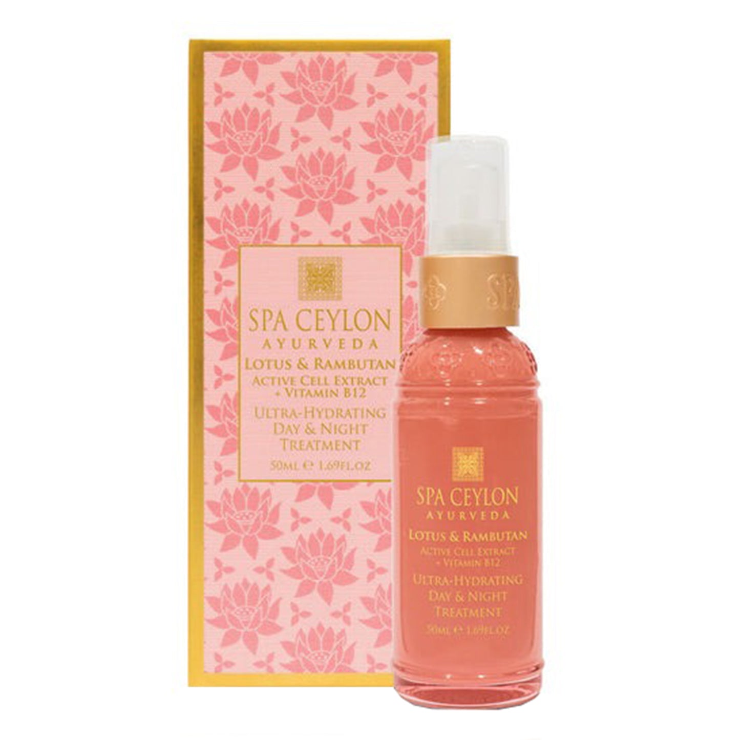 Spa Ceylon Lotus & Rambutan Active Cell Extract + Vitamin B12 Ultra-Hydrating Day & Night Treatment (50ml)