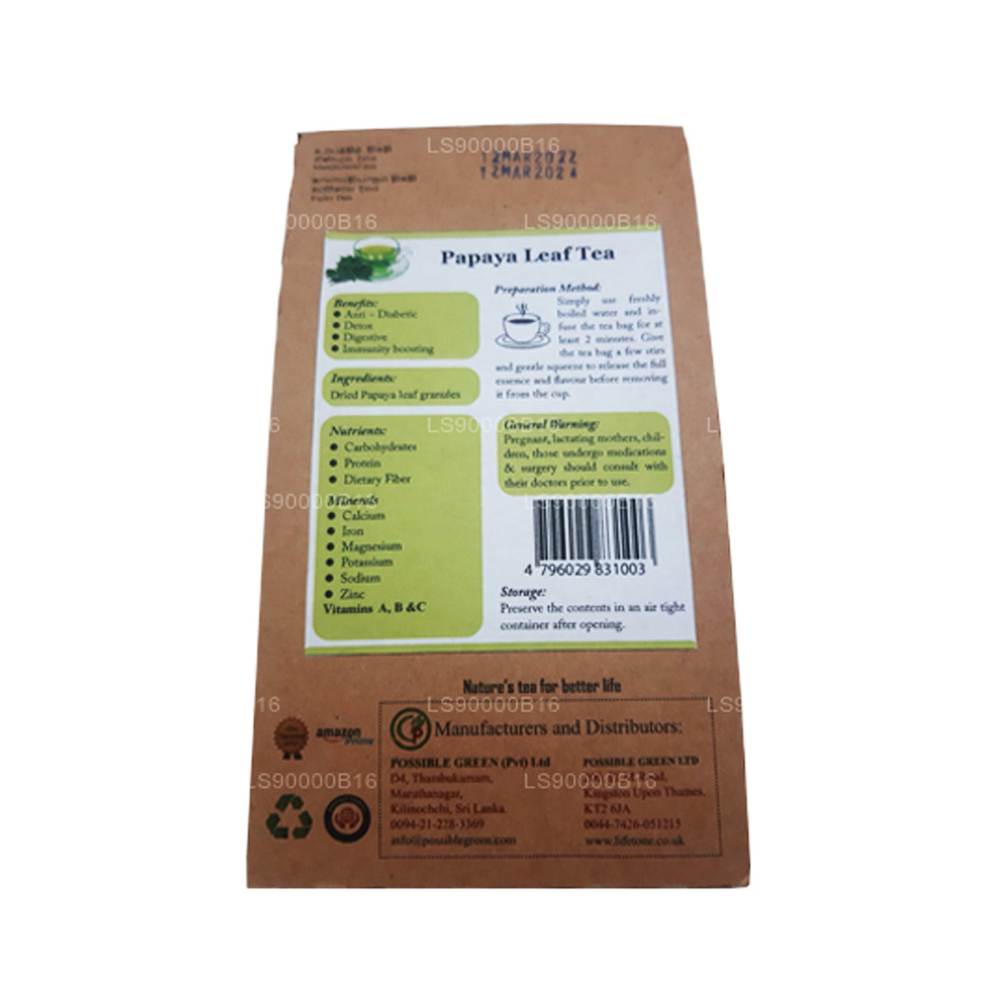 Lifetone Papaya Leaf Te (30 g)