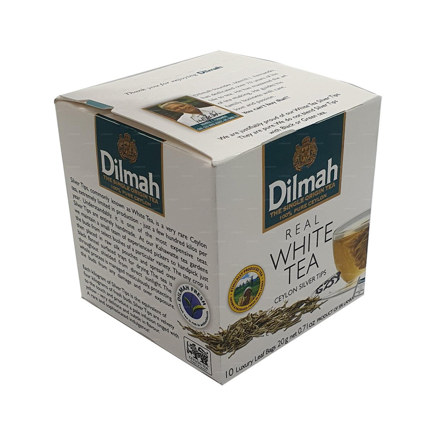 Dilmah ægte hvid te Ceylon Silver Tips (20g) 10 teposer