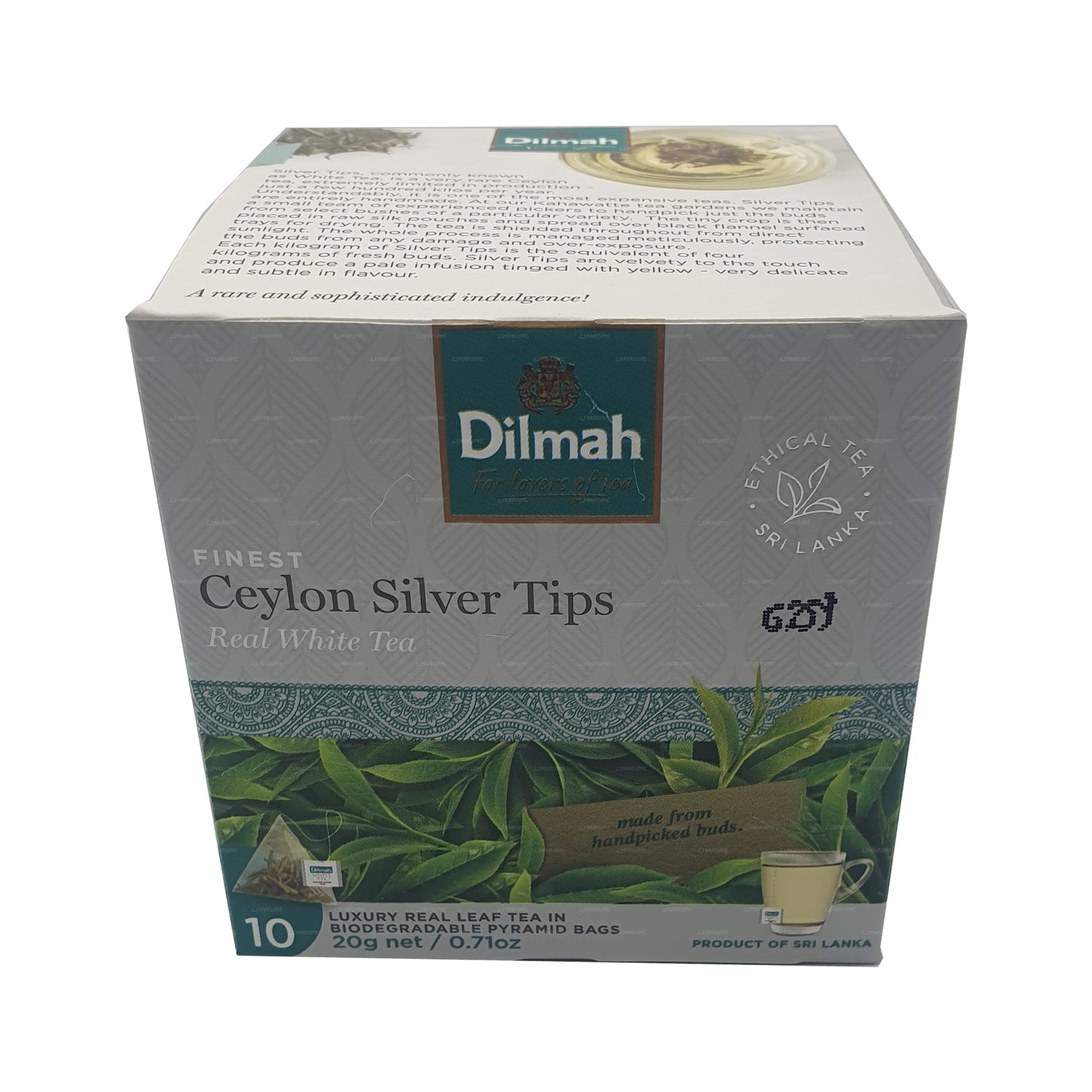 Dilmah ægte hvid te Ceylon Silver Tips (20g) 10 teposer