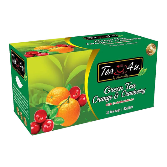 Tea4U Grøn Te Orange & Tranebær (50g) 25 Teposer