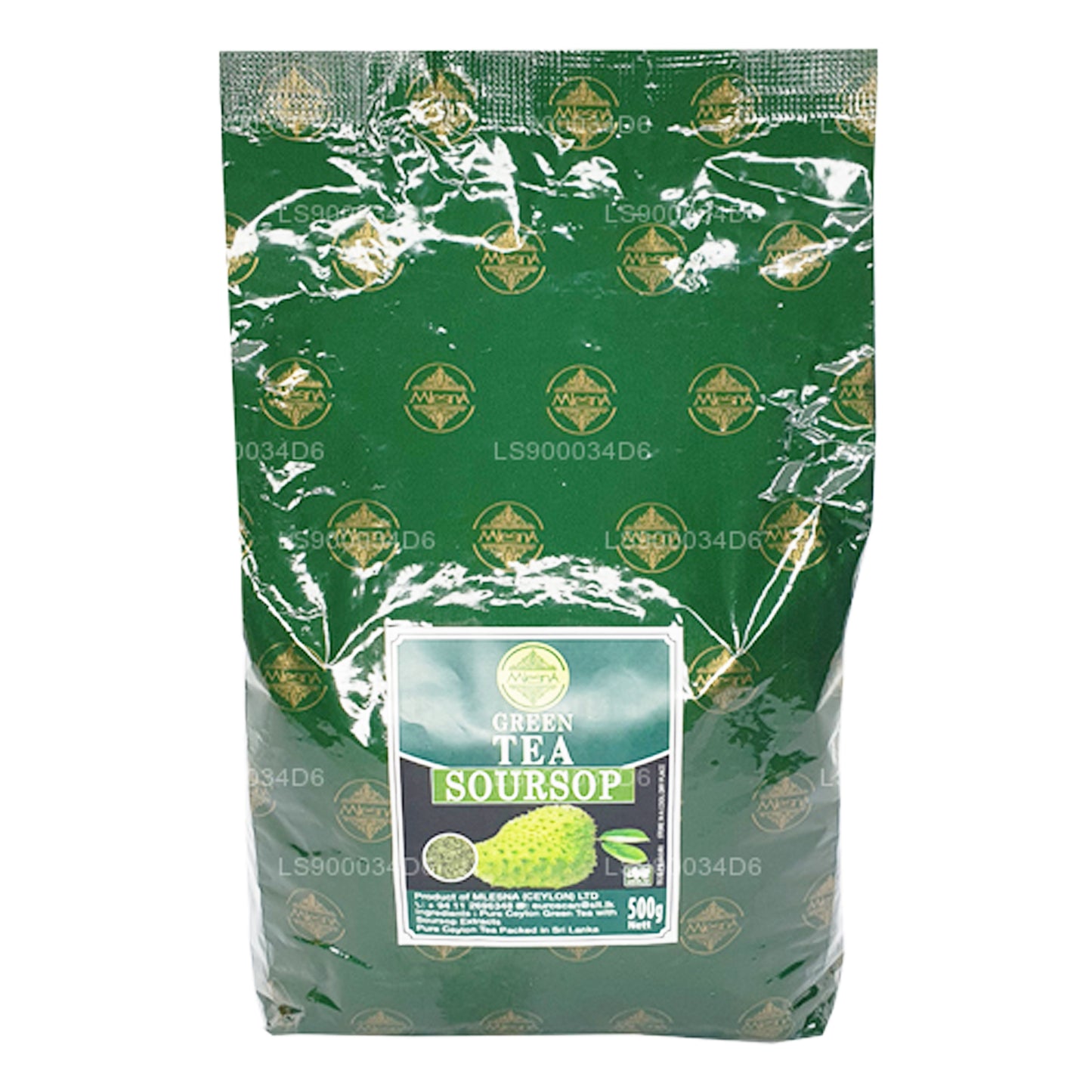 Mlesna naturlig aromatiseret soursop Ceylon grøn te (500 g)