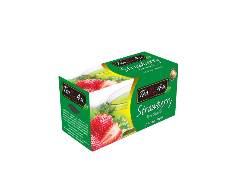 Tea4U Jordbær Grøn Te (50g) 25 Teposer