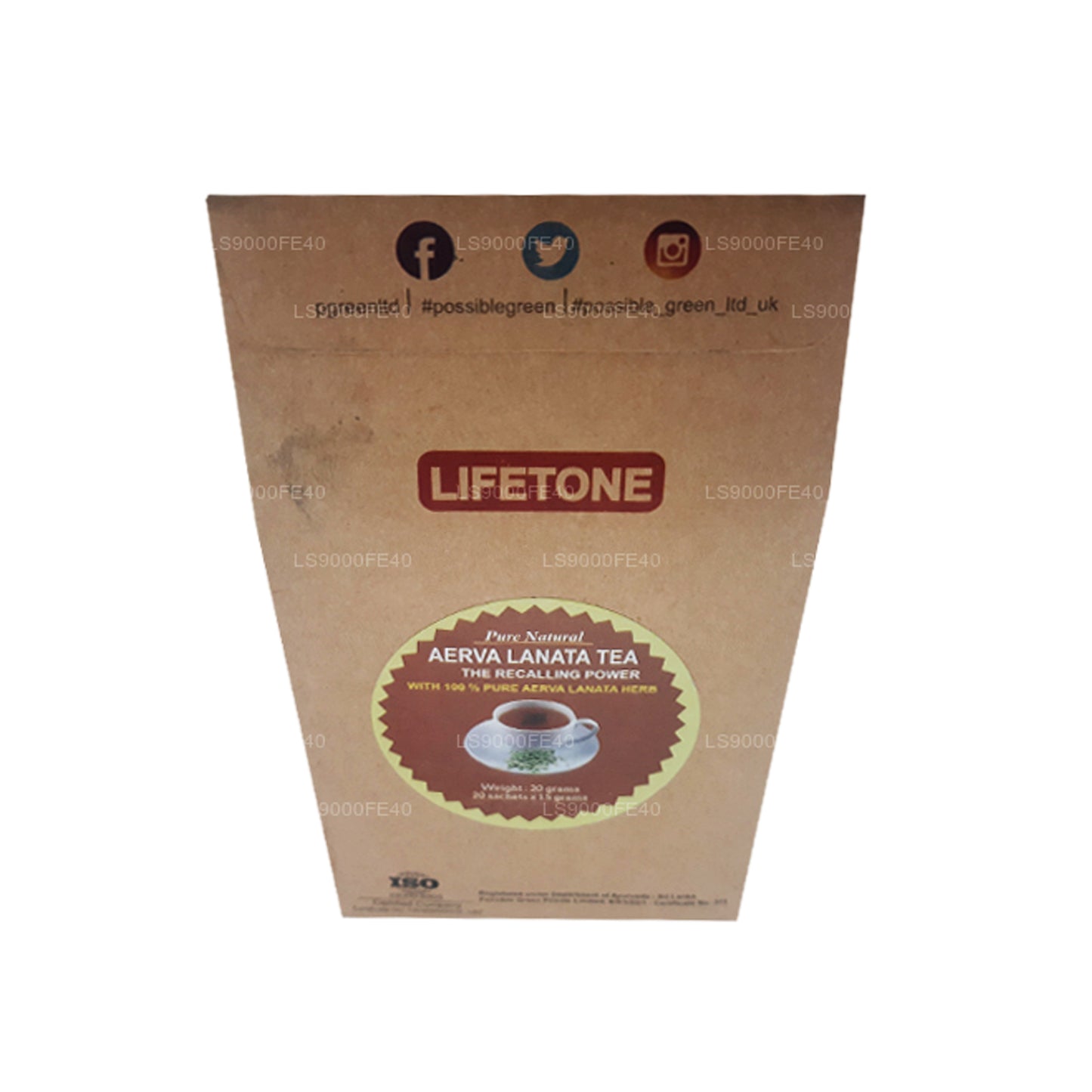 Lifetone (Polpala, Mountain Knotgrass) Aerva Lanata (30g) 20 teposer