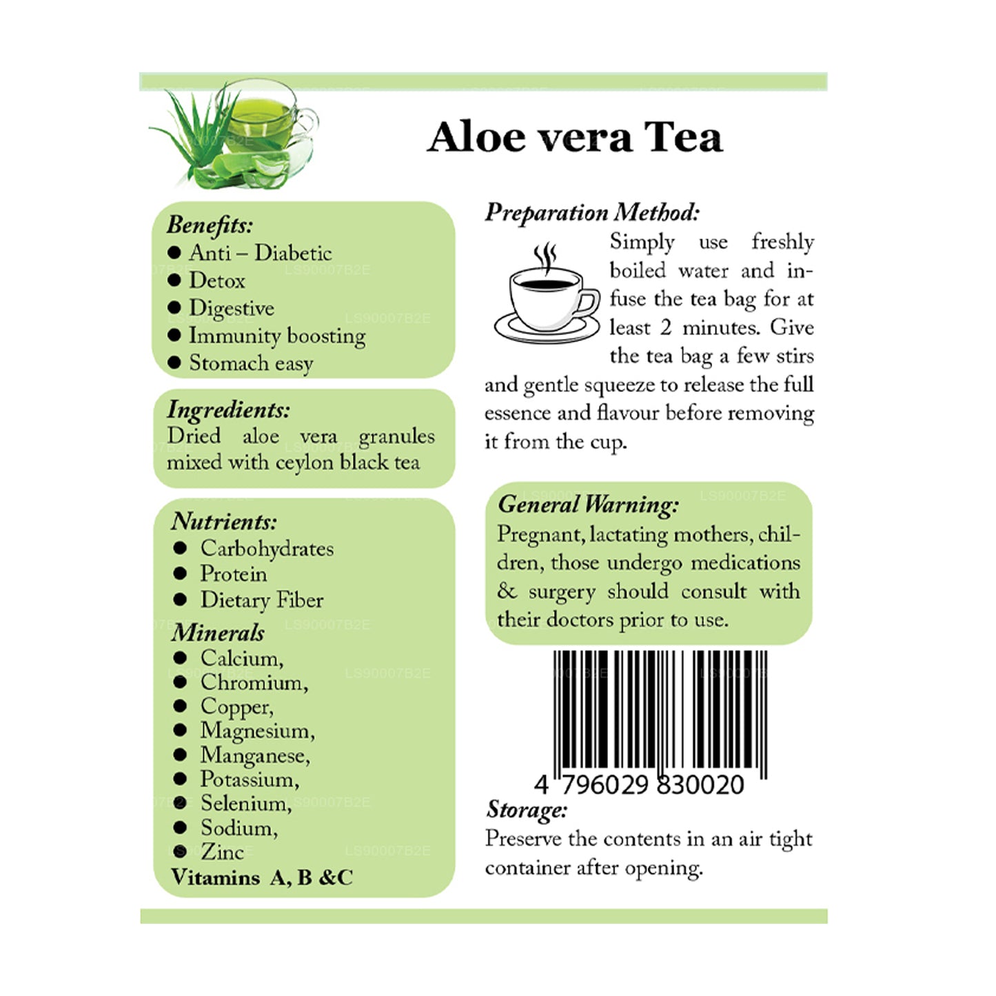 Lifetone Aloe Vera te (40 g)