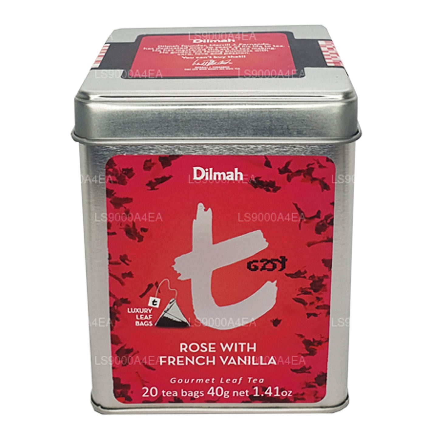 Dilmah T-serie Rose med fransk vanilje 20 teposer Leaf te (40g)