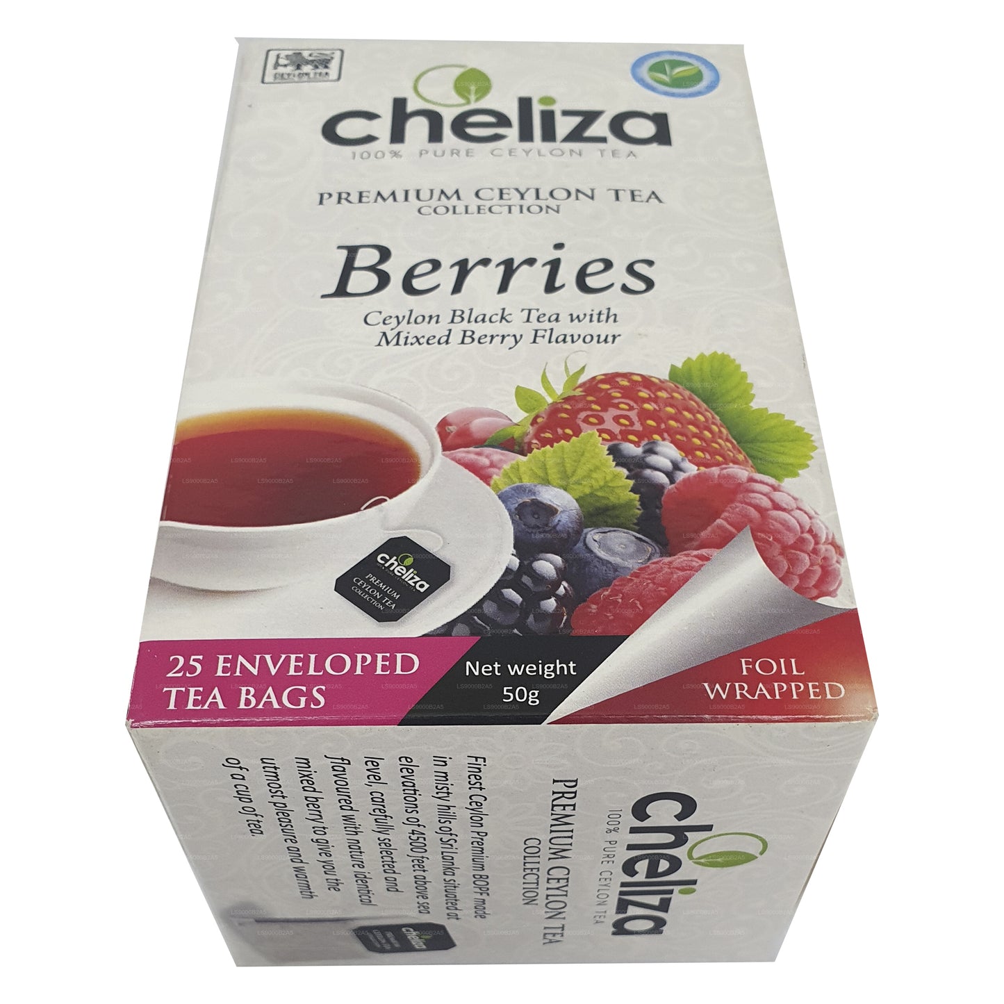 Cheliza Ceylon Black Tea with Mixed Berry Flavour (50g) 25 Tea Bags