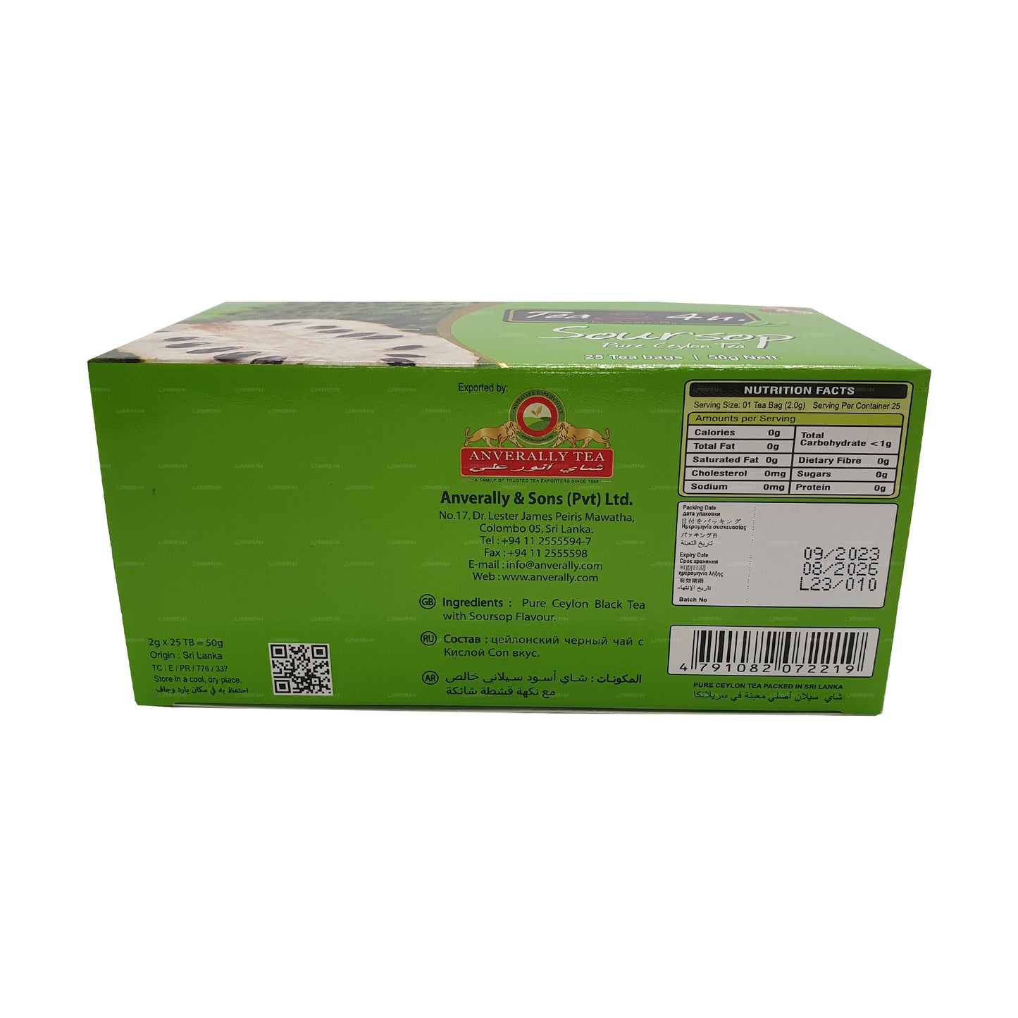 Tea4U sort te med soursop (50g) 25 teposer