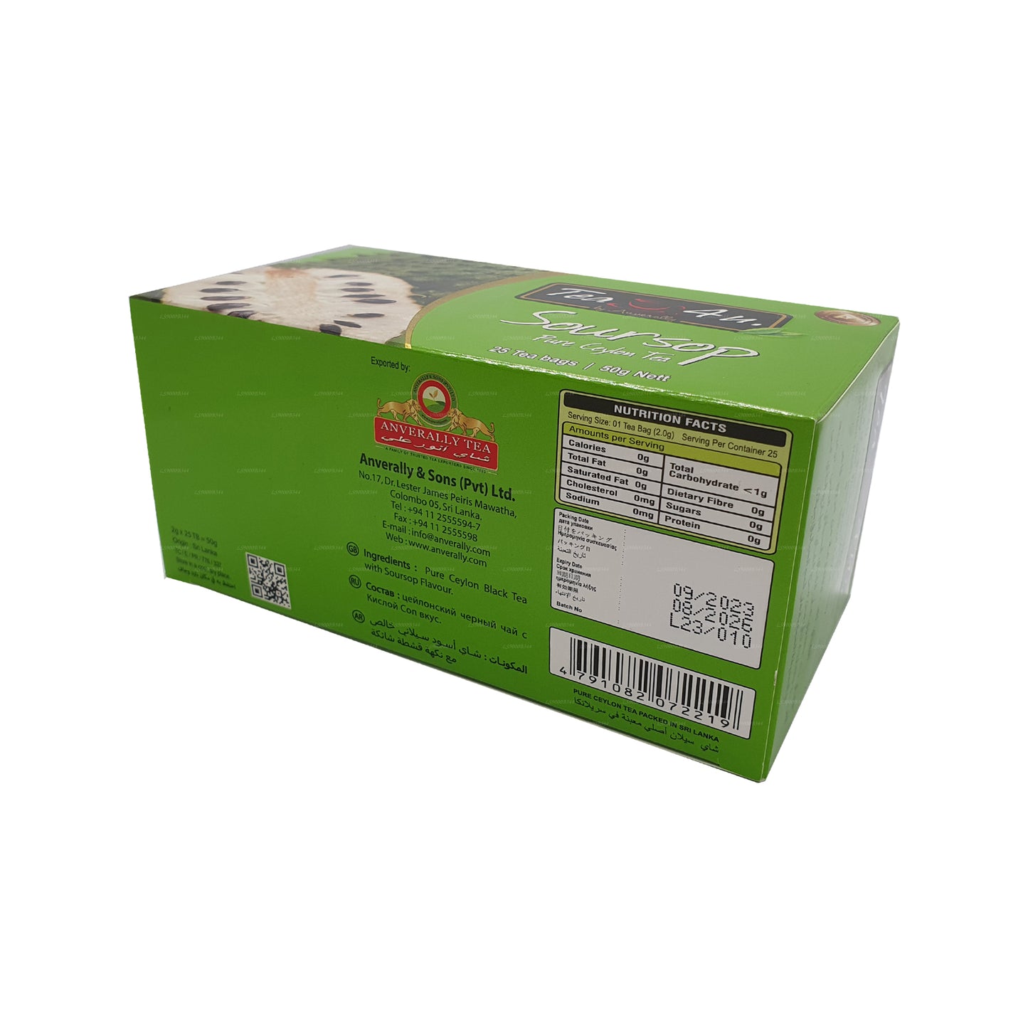 Tea4U sort te med soursop (50g) 25 teposer