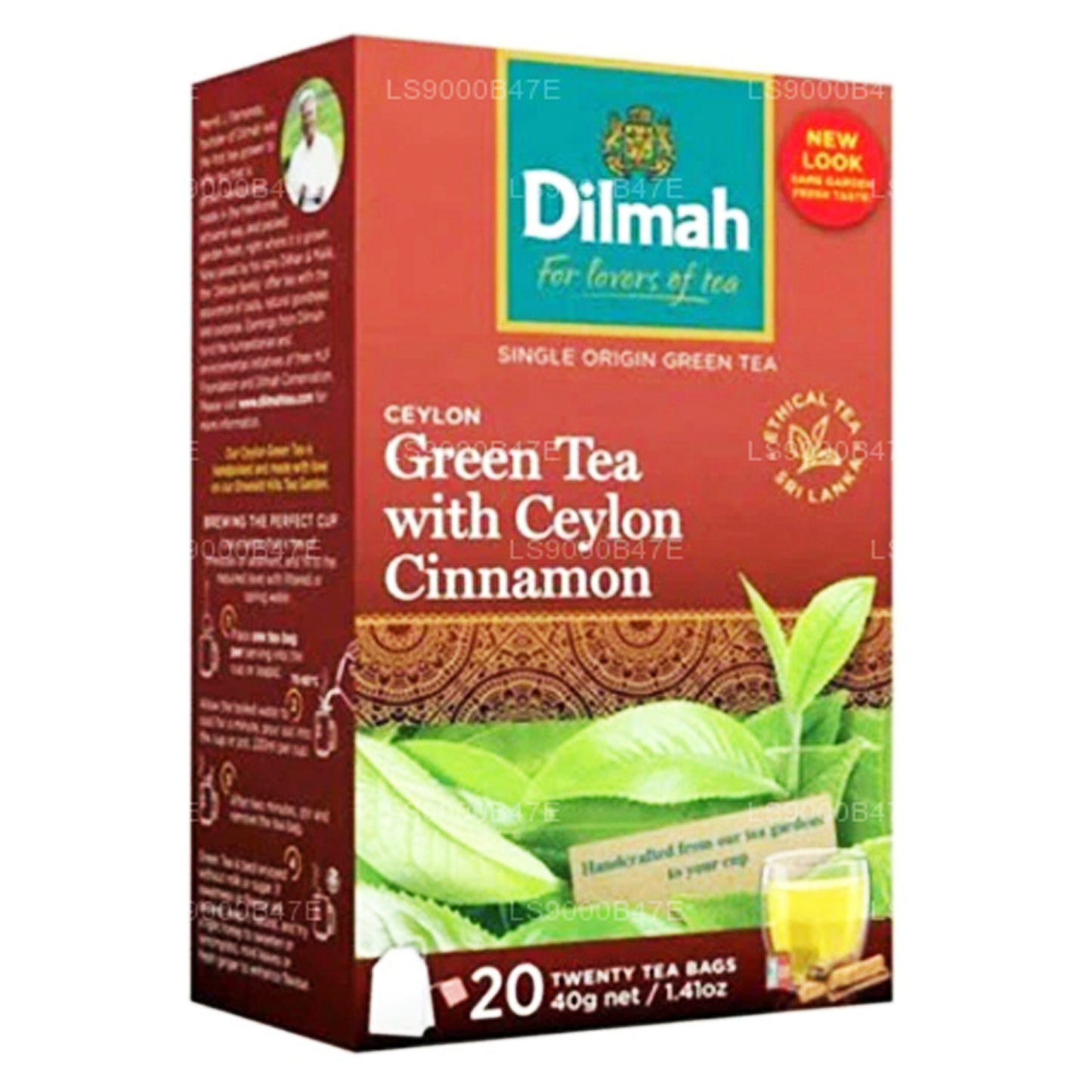 Dilmah Ceylon grøn te med Ceylon kanel (40g) 20 teposer