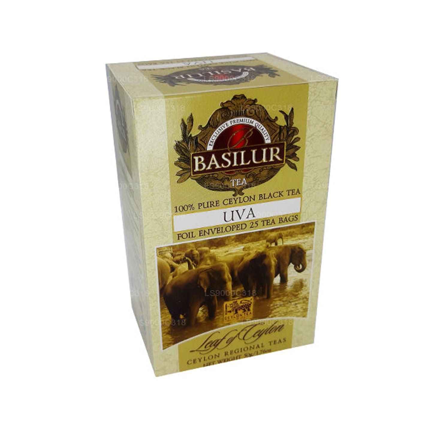 Basilur Leaf af Ceylon „Uva“ ren sort te (50 g)