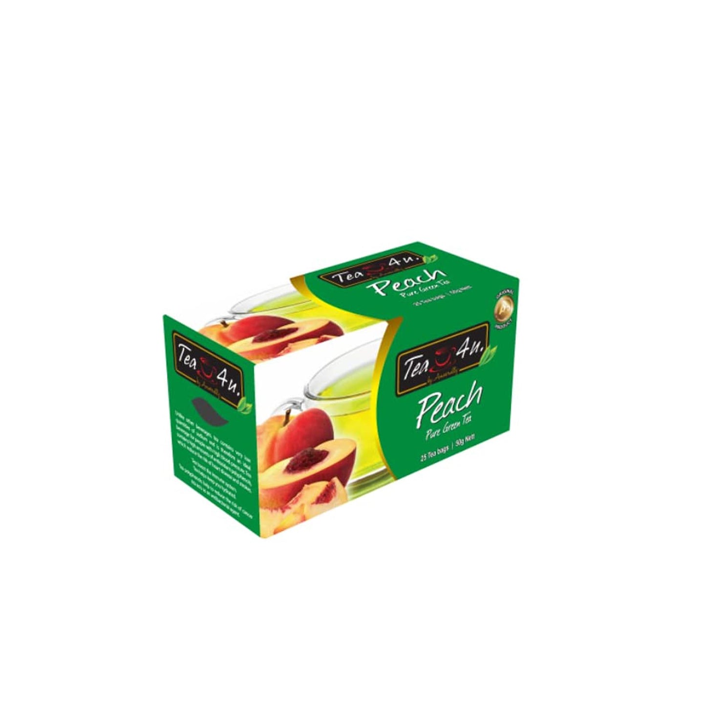 Tea4U fersken grøn te (50g) 25 teposer