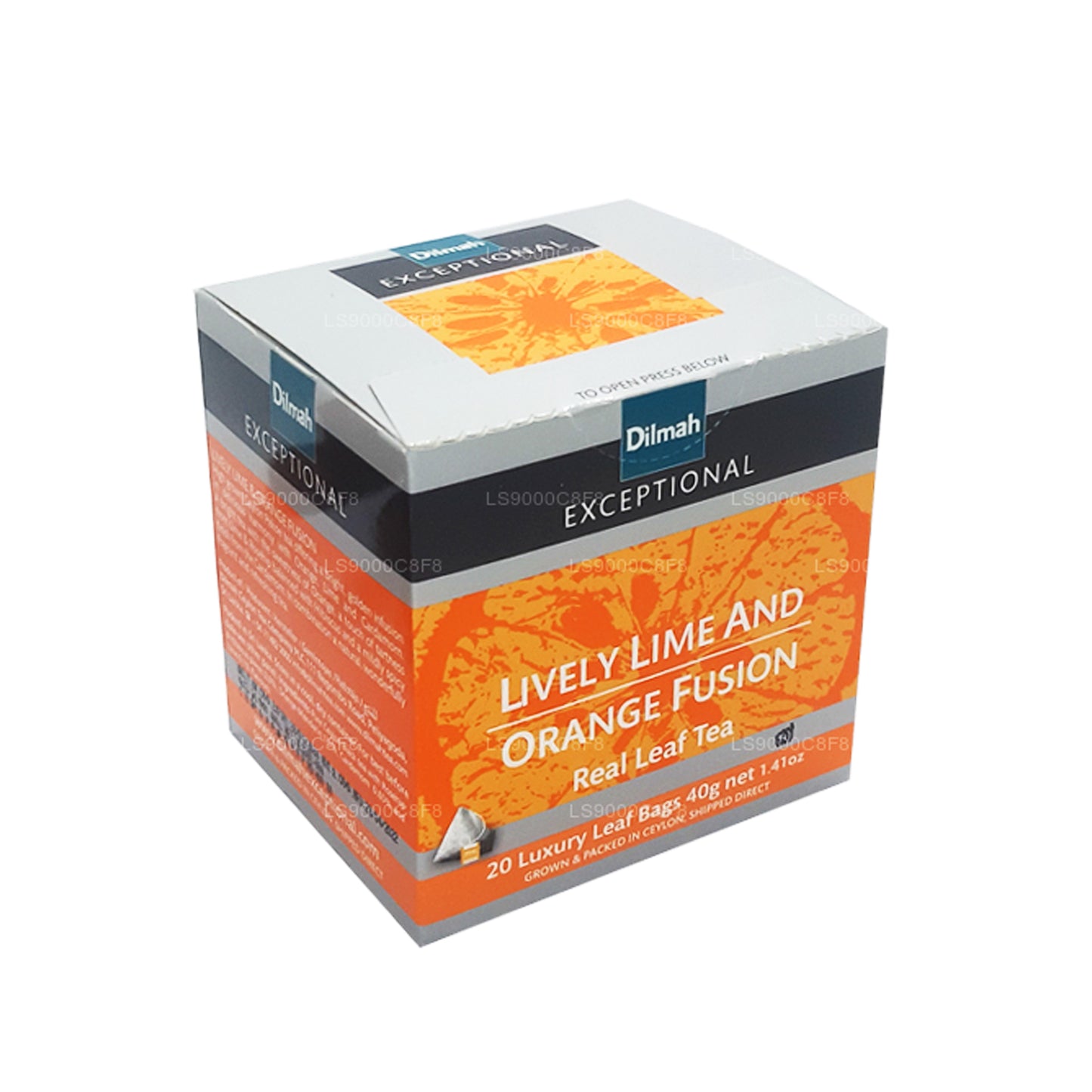 Dilmah ekstraordinær livlig kalk og orange fusion ægte blade te (40g) 20 teposer