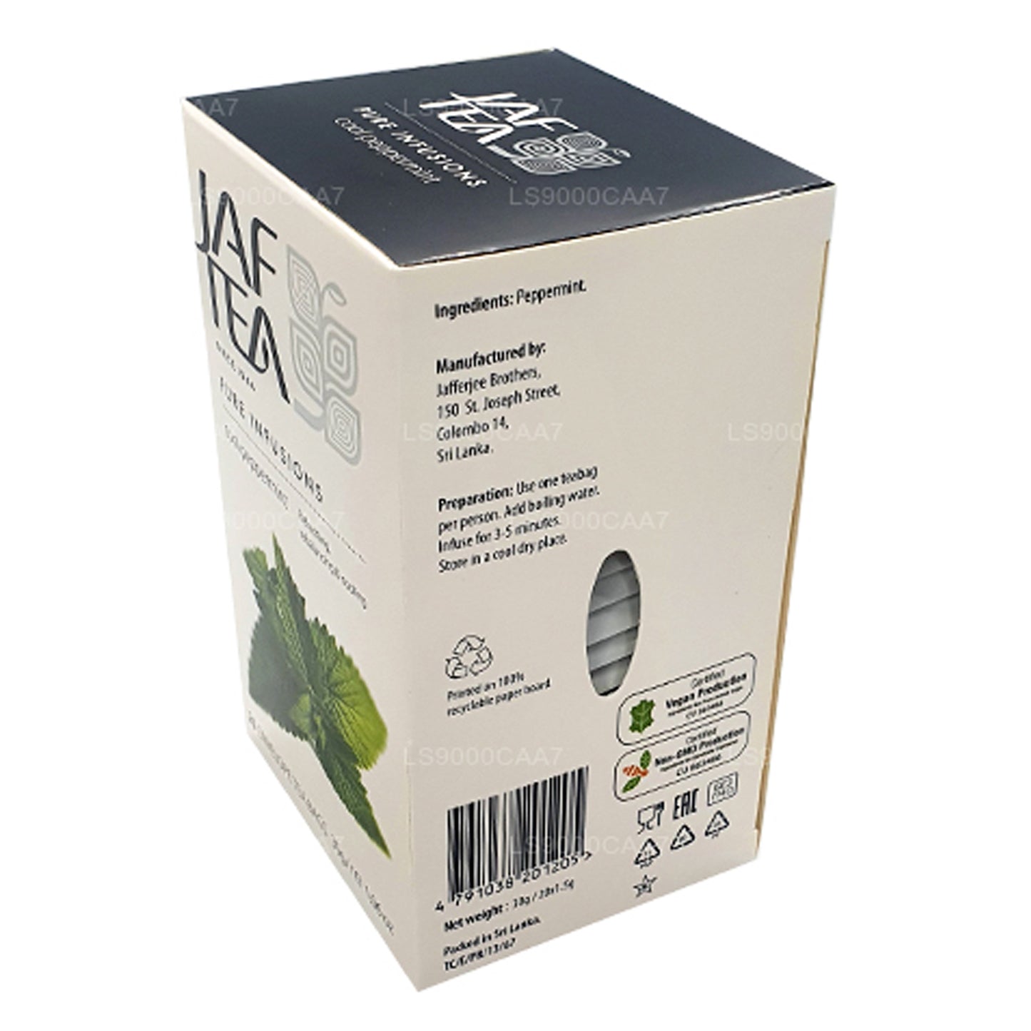 Jaf Tea Pure Infusions Collection Cool Pebermynte Folie Envelop Teposer (30g)