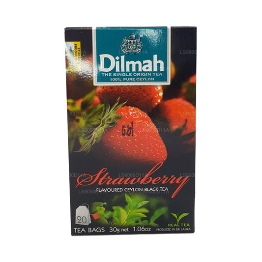Dilmah jordbær aromatiseret Ceylon sort te (30g) 20 teposer