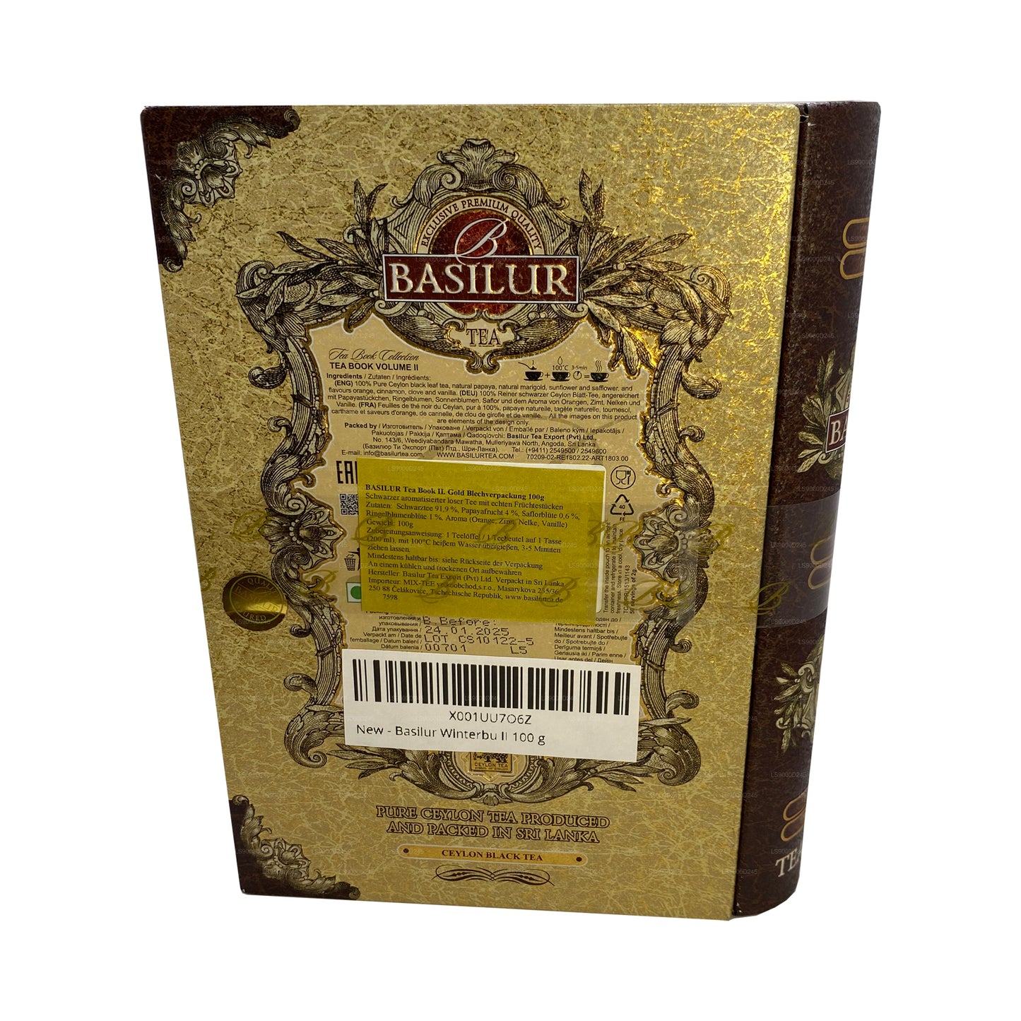 Basilur Tea Book „Tea Book Volume II - Guld“ (100 g) Caddy