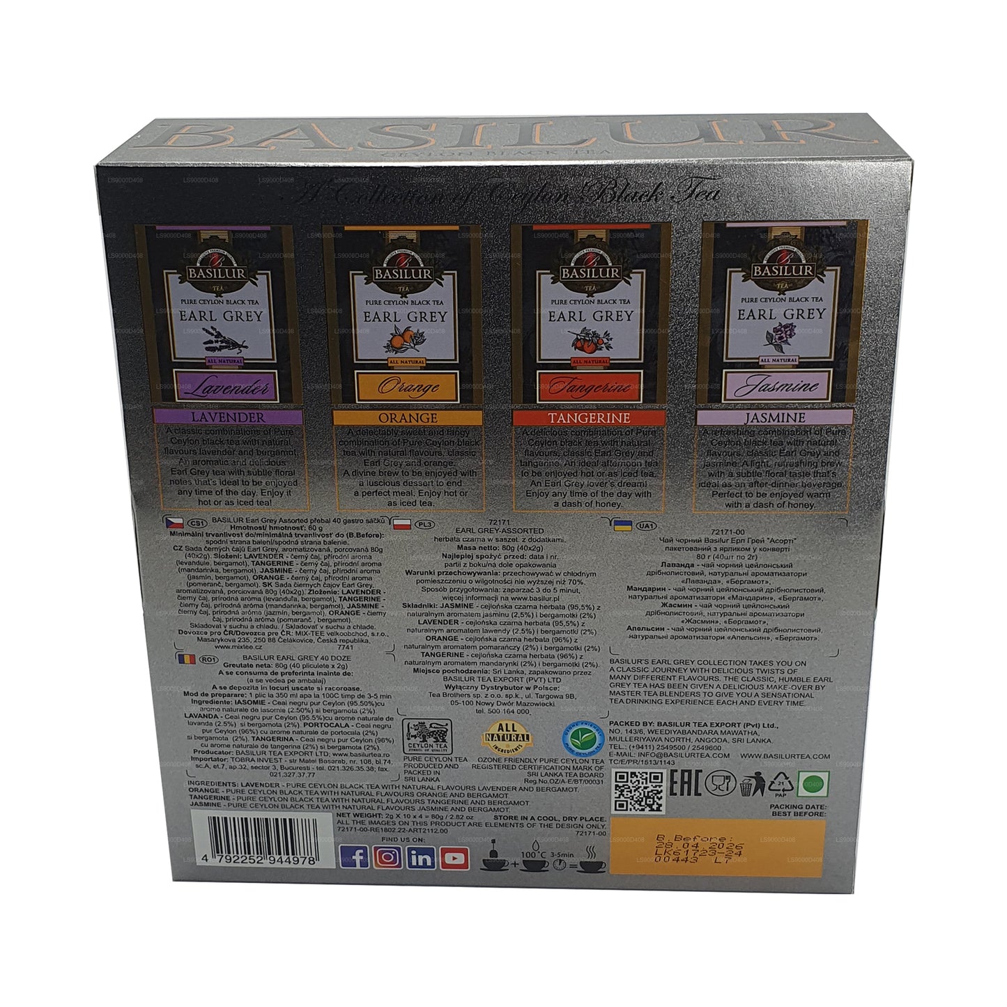 Basilur Earl Grey Kollektion Assorteret (80g)