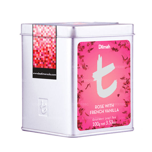 Dilmah T-serie rose med fransk vanilje løs blad te (100 g)