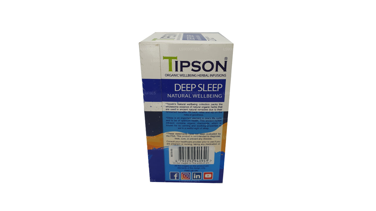 Tipson Organic Deep Sleep Naturlig velvære 20 indhyllede tasker (30 g)
