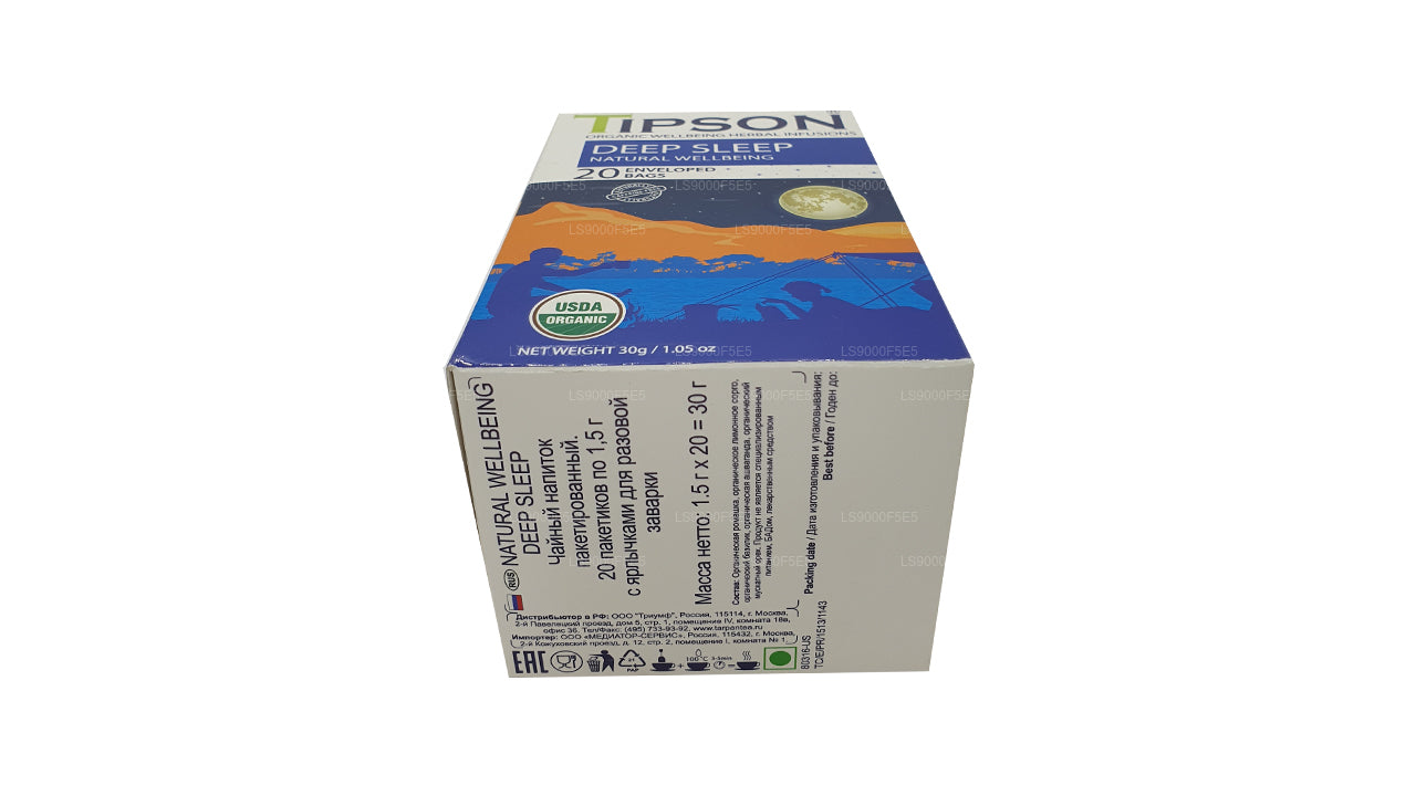 Tipson Organic Deep Sleep Naturlig velvære 20 indhyllede tasker (30 g)