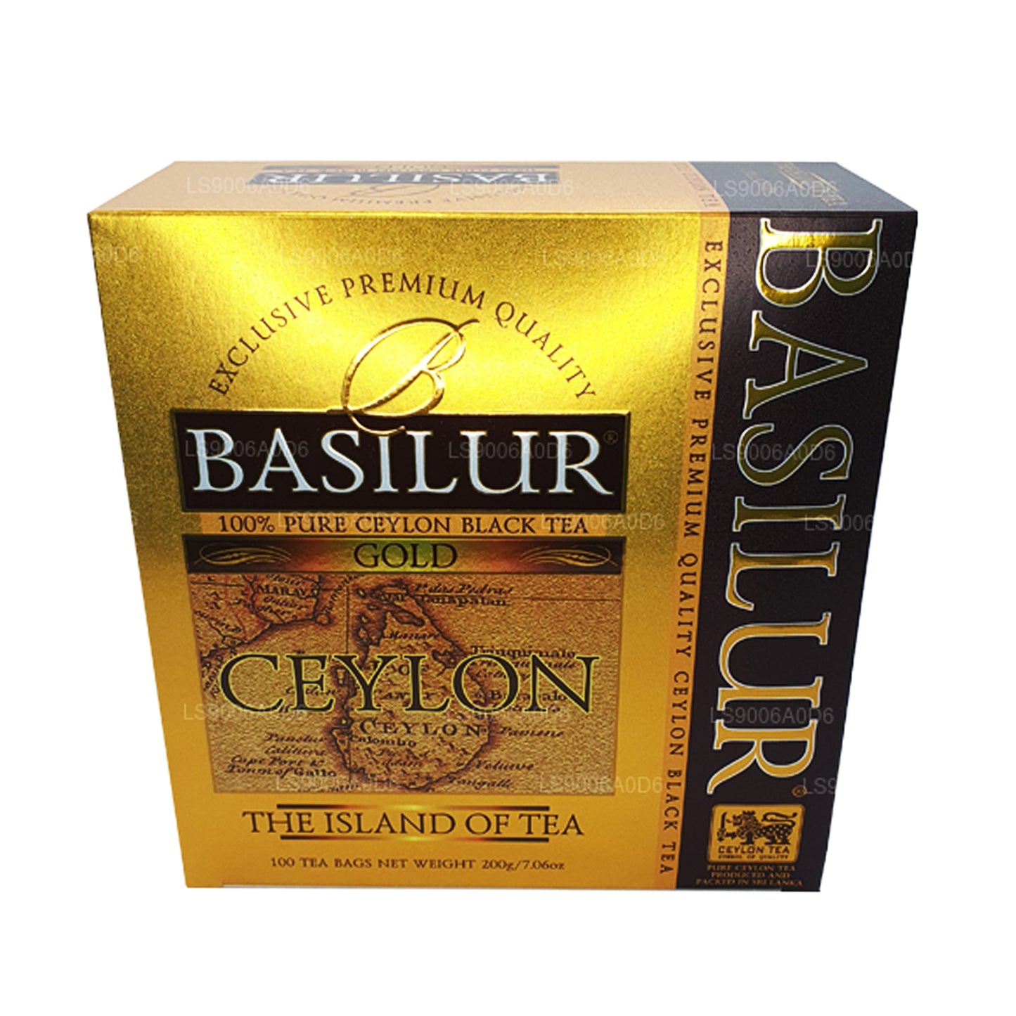 Basilur Island of Gold Eksklusiv Premium Kvalitet Ceylon sort te (200g) 100 teposer