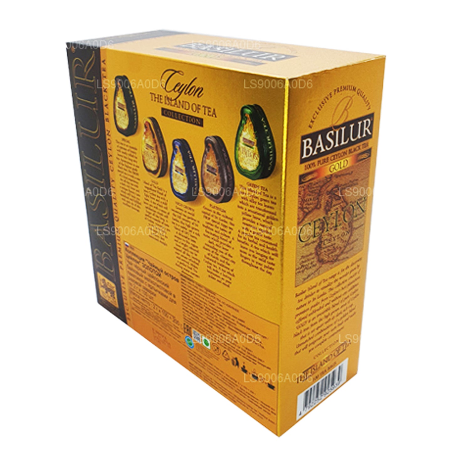 Basilur Island of Gold Eksklusiv Premium Kvalitet Ceylon sort te (200g) 100 teposer