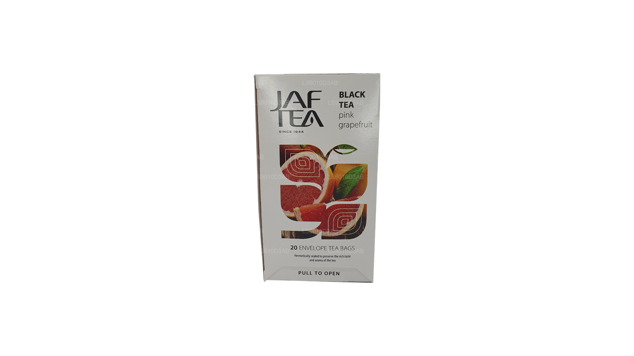 Jaf Tea Pure Fruits Collection Sort te Lyserød Grapefrugtfolie Envelop Teposer (30g)
