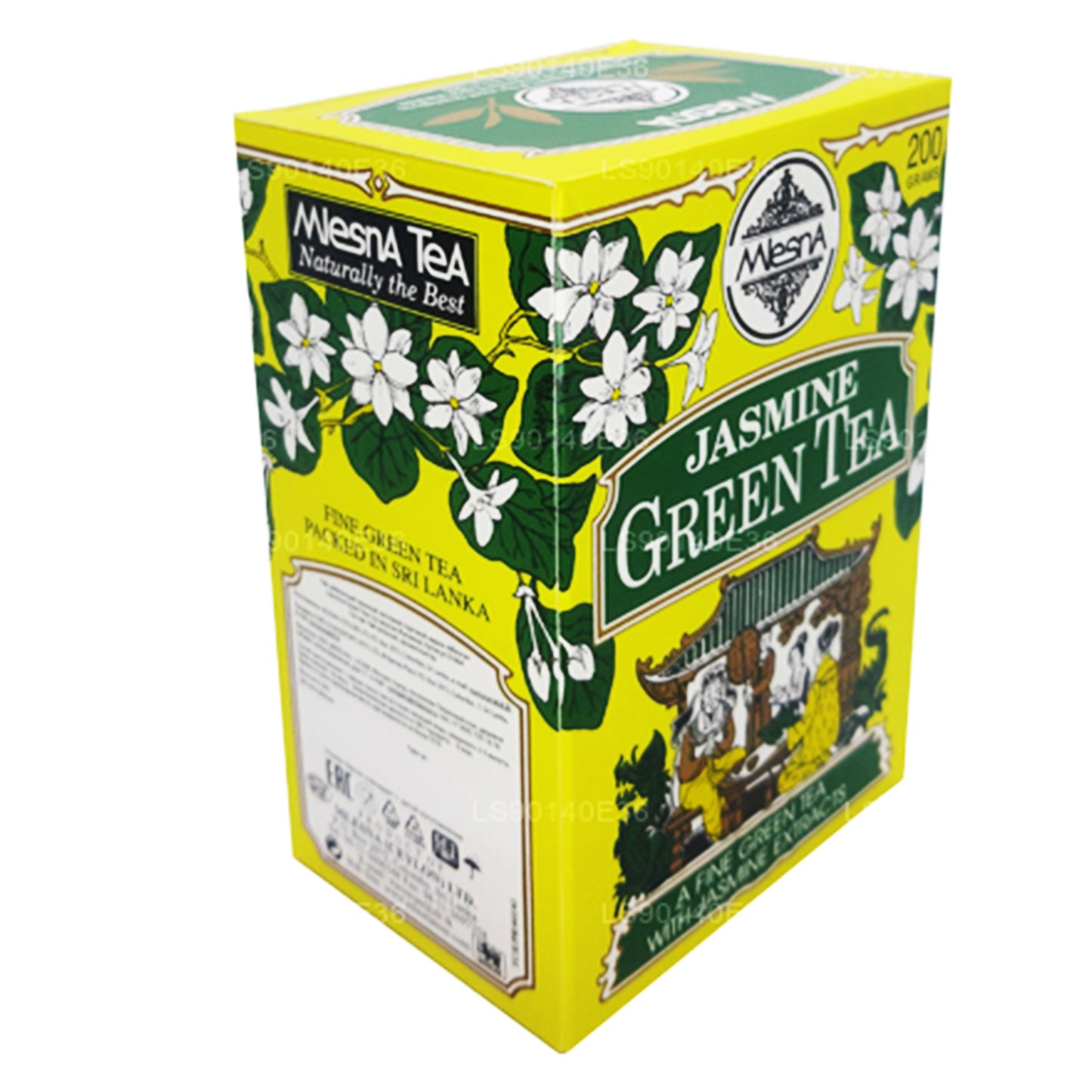 Mlesna Jasmine aromatiseret løs grøn te (200g)