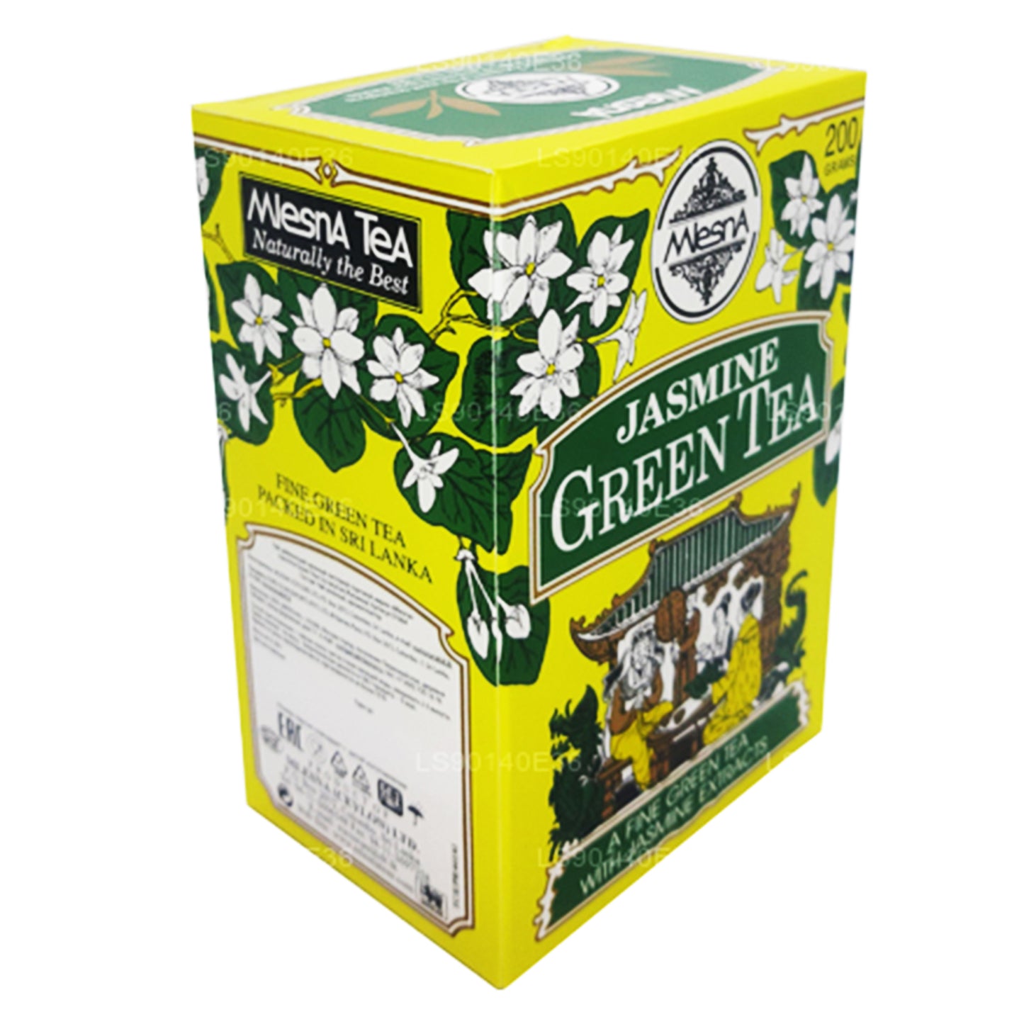 Mlesna Jasmine aromatiseret løs grøn te (200g)