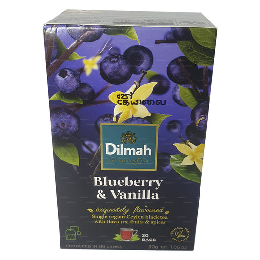 Dilmah blåbær og vanille aromatiseret te (40 g) 20 teposer