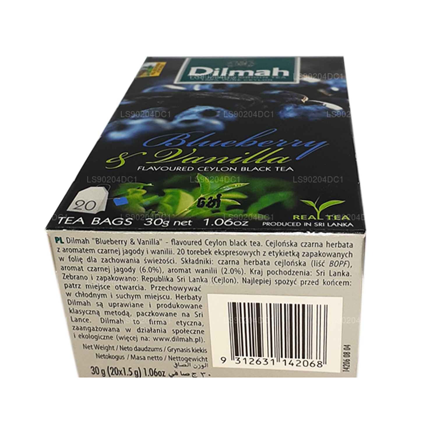 Dilmah blåbær og vanille aromatiseret te (40 g) 20 teposer