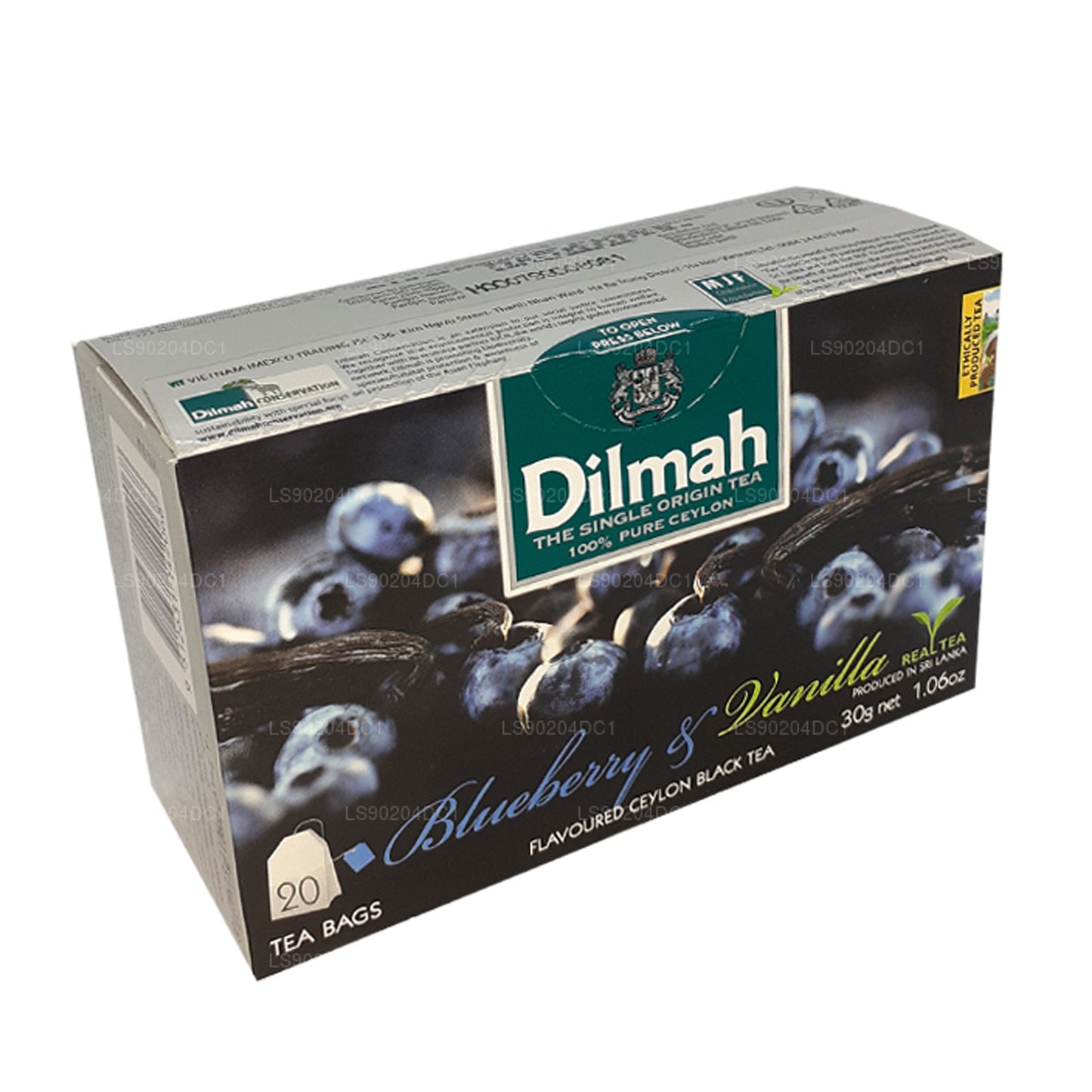Dilmah blåbær og vanille aromatiseret te (40 g) 20 teposer