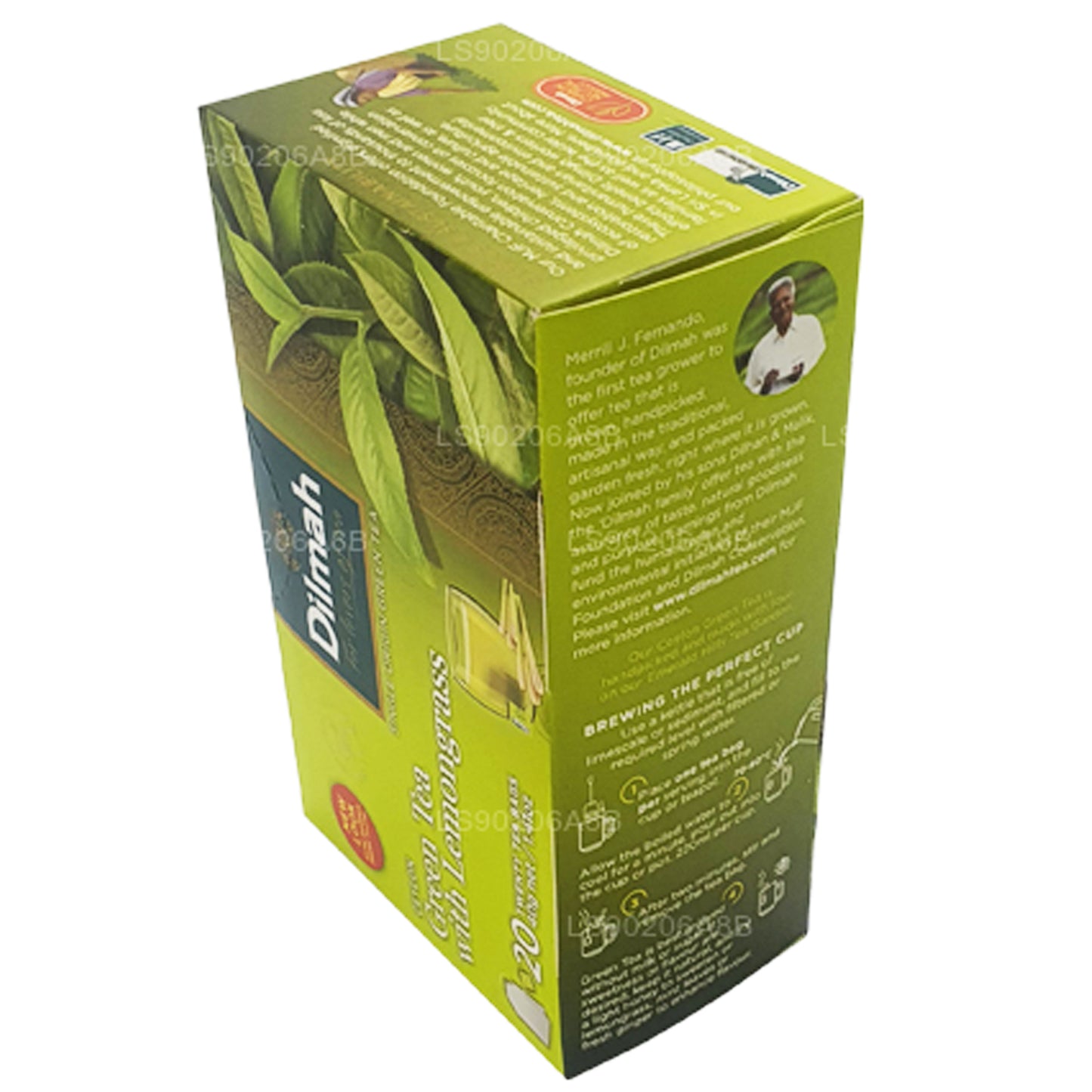 Dilmah Pure Ceylon grøn te med citrongræs te (40g) 20 teposer