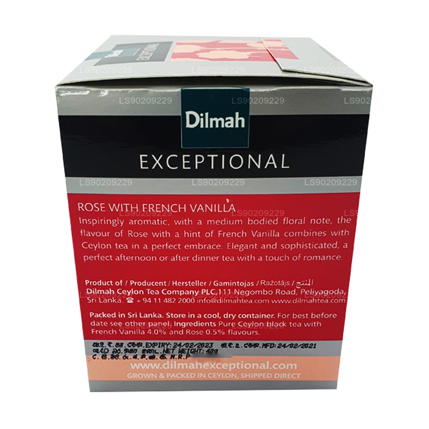 Dilmah ekstraordinær rose med fransk vanilje (40g) 20 teposer