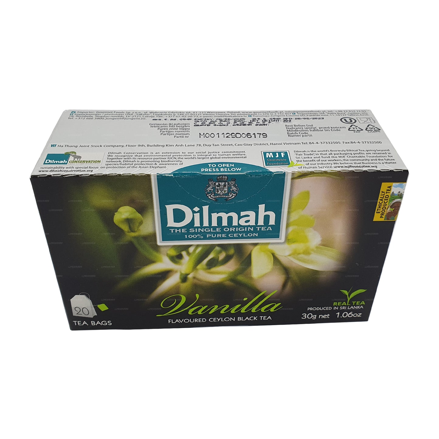 Dilmah vanilje aromatiseret te (40g) 20 teposer