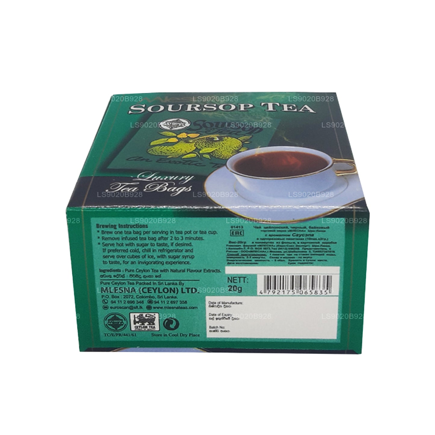 Mlesna Soursop Te (20g) 10 Luksus Teposer