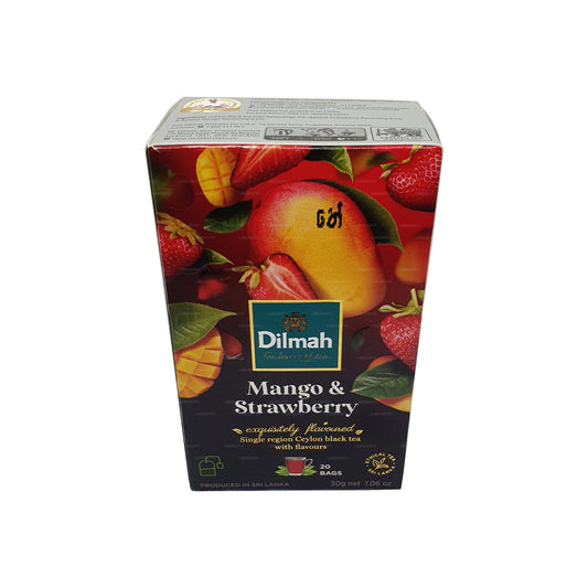 Dilmah Mango og jordbær aromatiseret te (30 g) 20 teposer