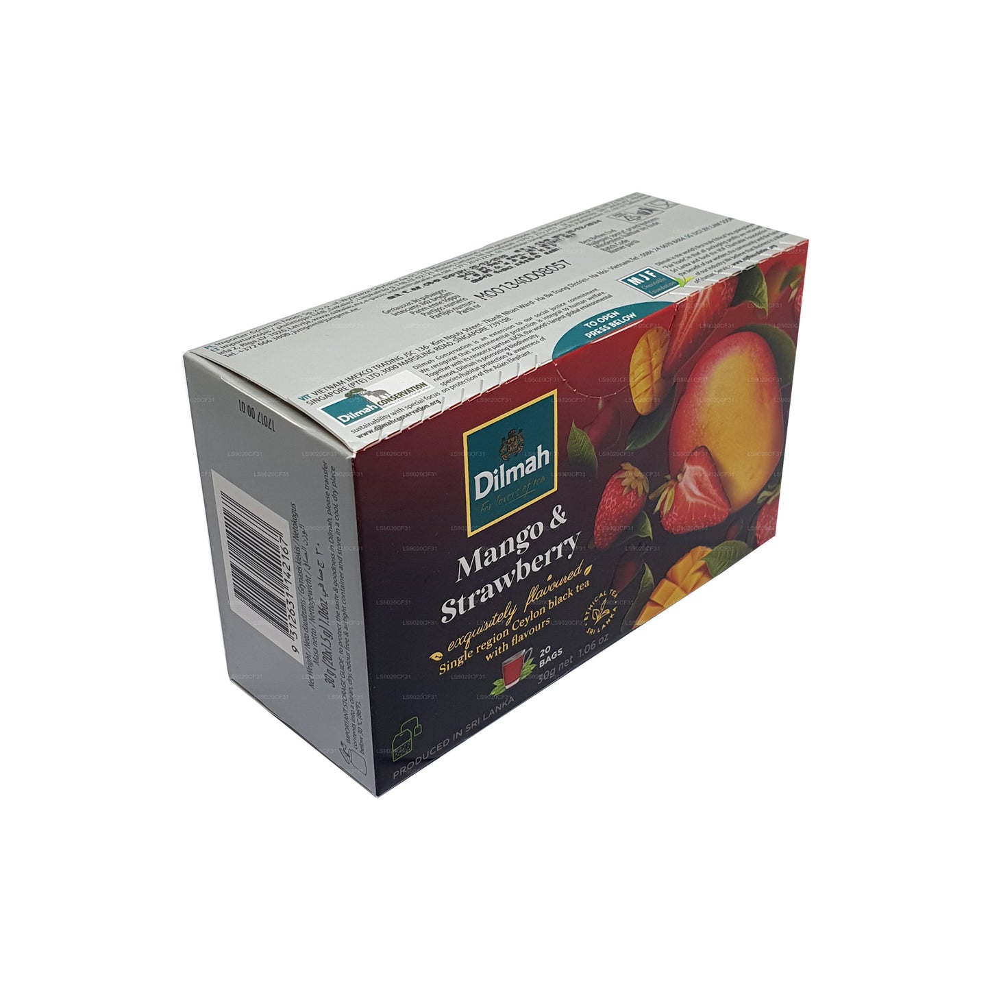 Dilmah Mango og jordbær aromatiseret te (30 g) 20 teposer